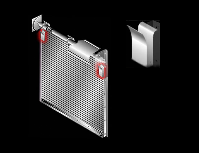 guide-bellmouth on rolling door 