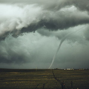 Large tornado approaching Tornado Room 